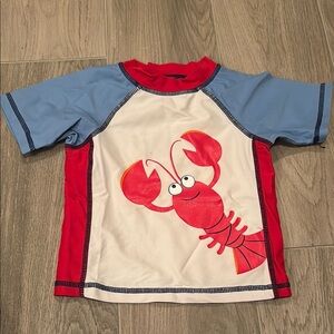 Little Me Kids Lobster Swim Shirt - Red and Blue Size 24 Months
